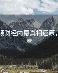 新91视频财经内幕真相还原，速来查看